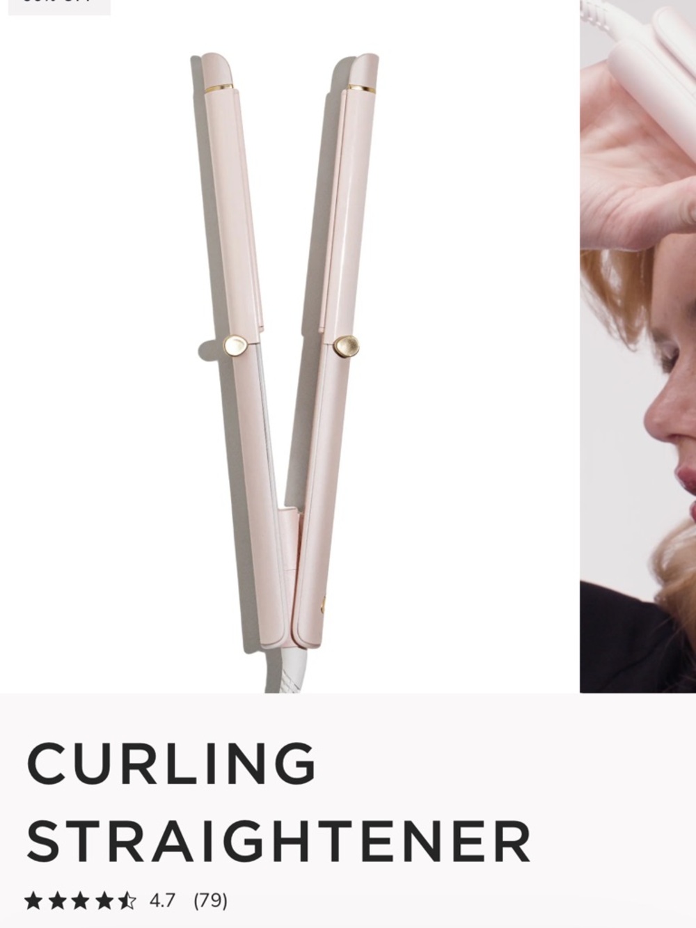 Pink Ceramic Hair Straightener / Curling Iron